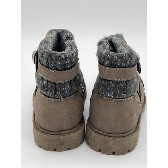 Crown Vintage Cassidy Jr. Kids Boots Size 13 Faux Suede Gray Ankle Boots With Fa - Picture 3 of 8